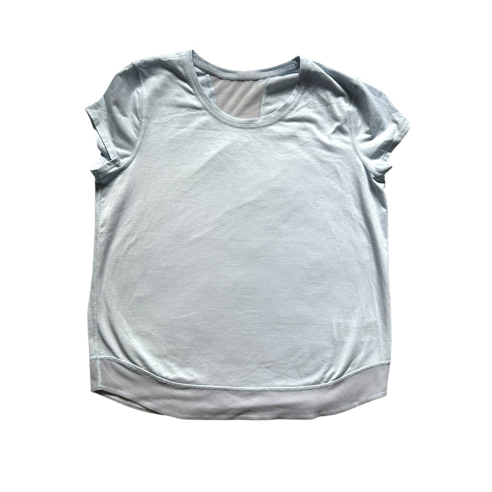 Athleta Girl Active On The Move Mesh T-Shirt Light Blue Size‎ XL (14)